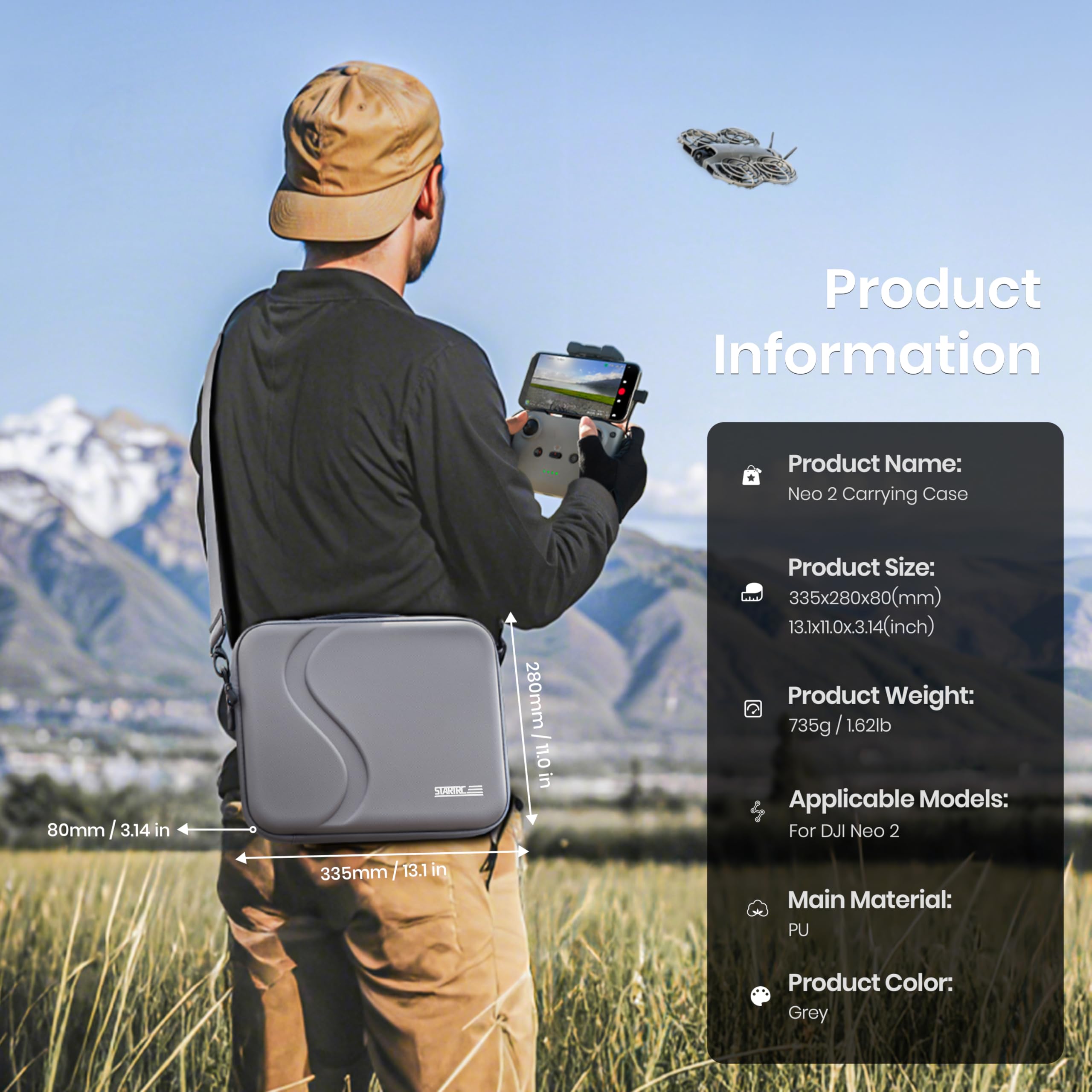 Rc Helicopter Bag - DJI Neo 2 アクセサリー用キャリングケース | ポータブルPU保護ショルダーバッグ、DJI